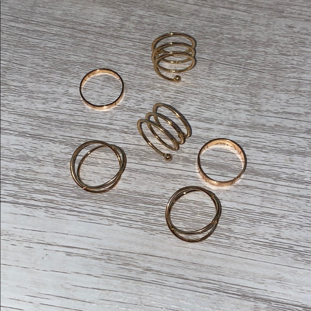 6 Layer Gold Rings.